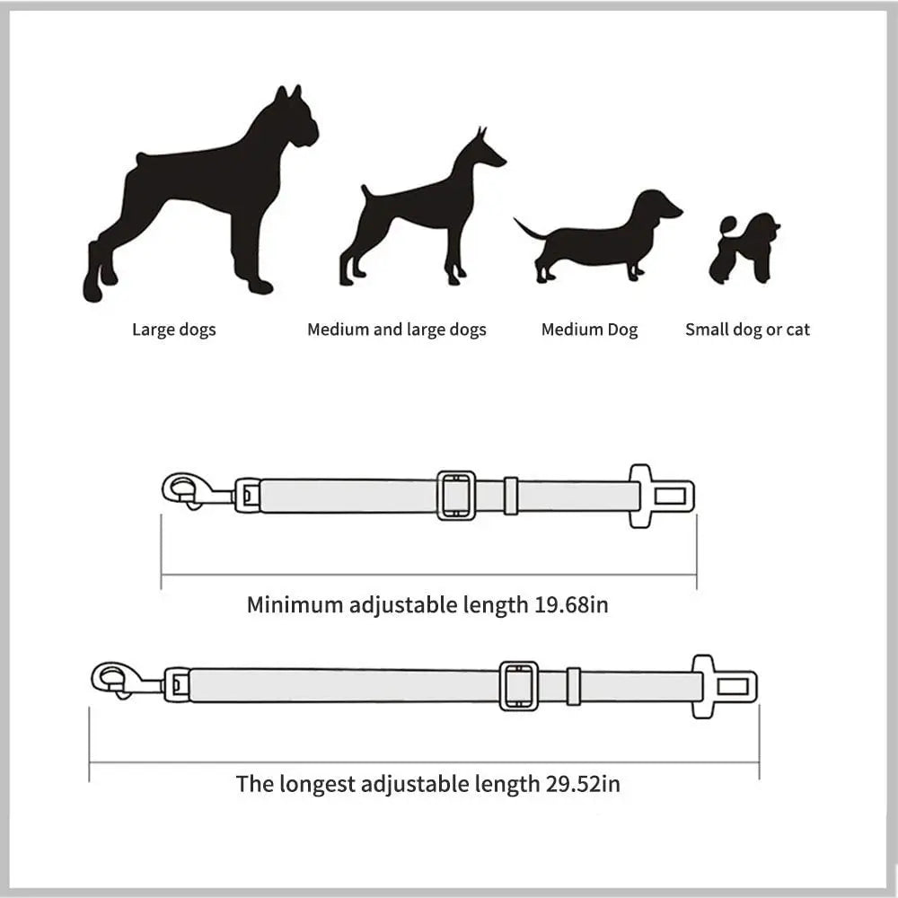 Adjustable Pet Car Seat Belt for Dogs & Cats