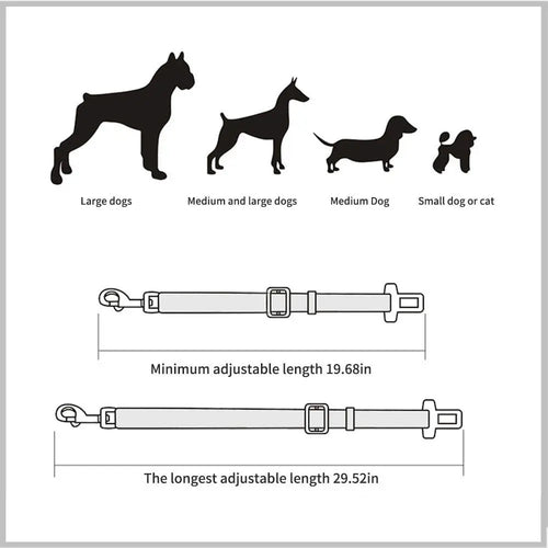 Adjustable Pet Car Seat Belt for Dogs & Cats