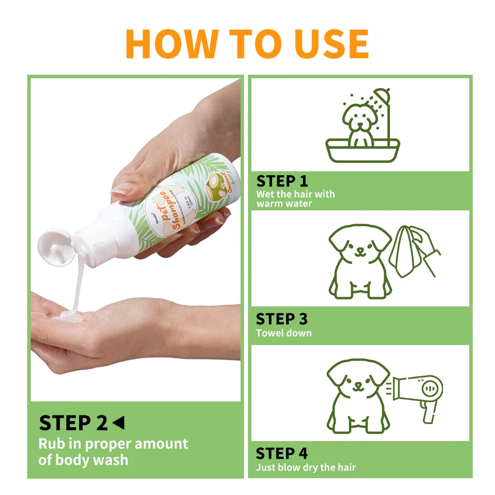 Coconut Scent Dog Shampoo – Deep Cleansing & Long-Lasting Freshness