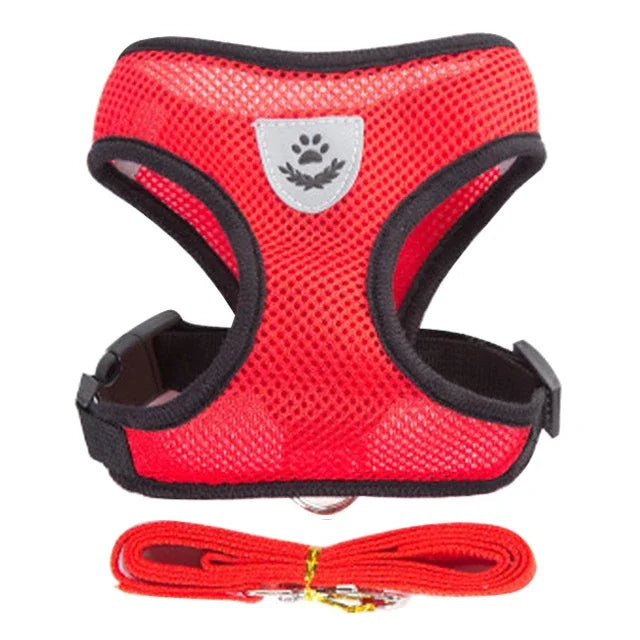 Adjustable Reflective Pet Harness with Leash