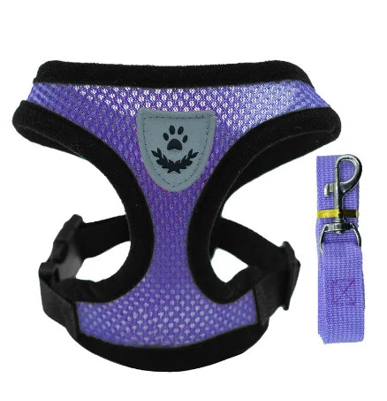Adjustable Reflective Pet Harness with Leash