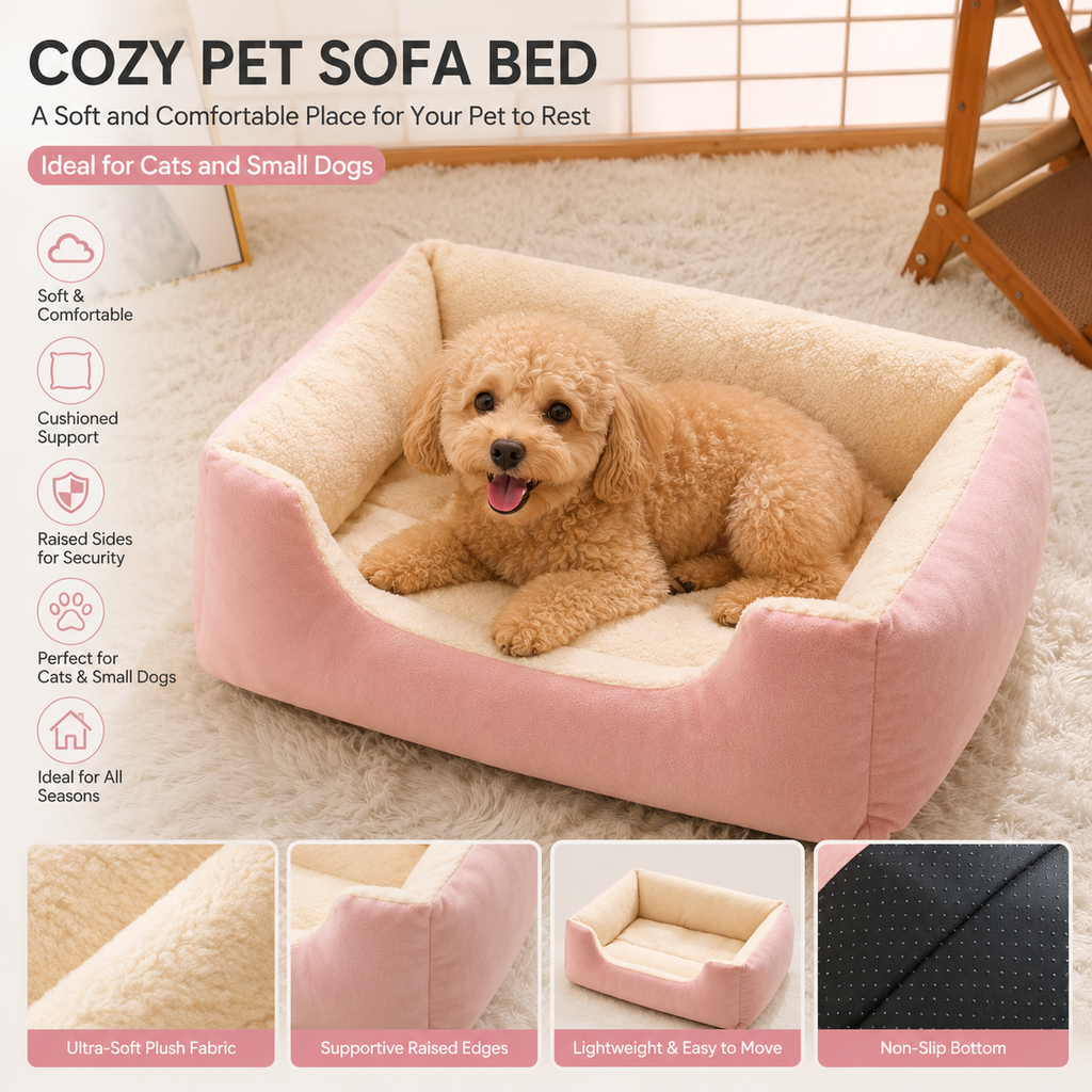 Pet Sofa Bed – Cozy Comfort for Cats & Small Dogs
