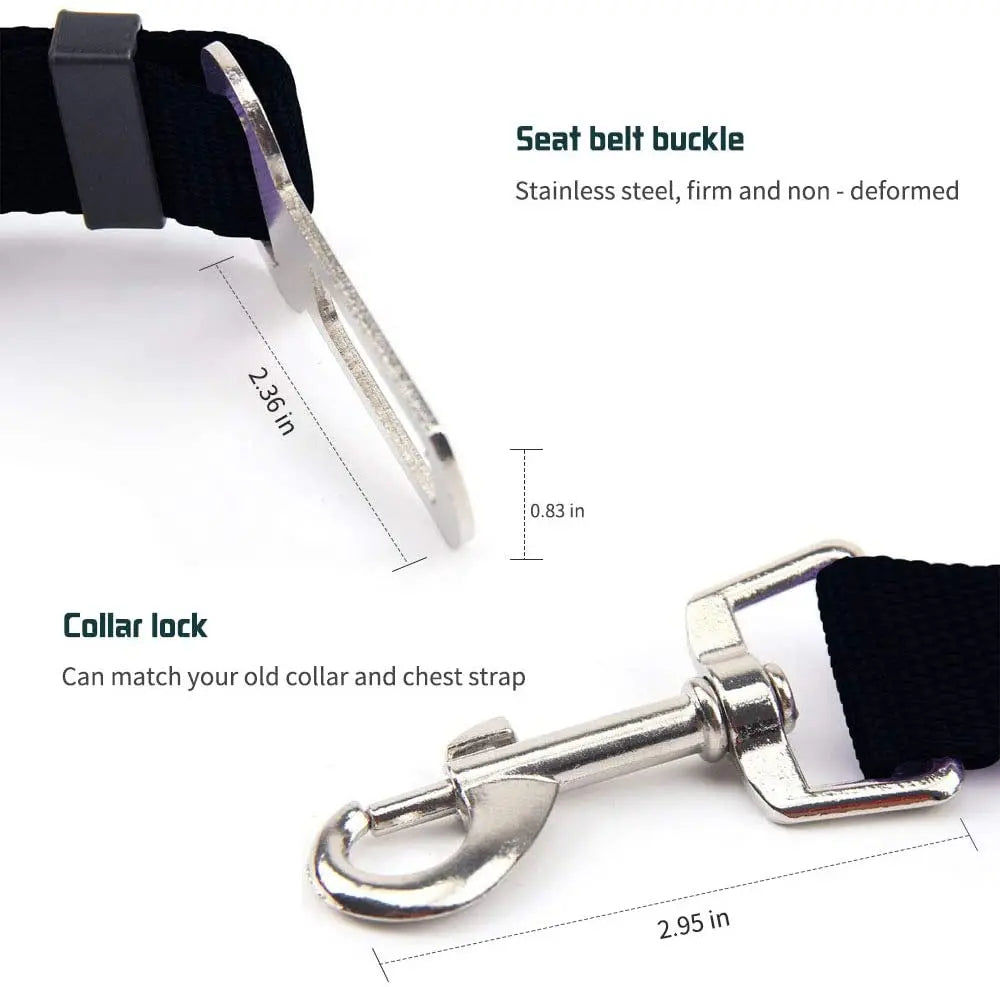 Adjustable Pet Car Seat Belt for Dogs & Cats