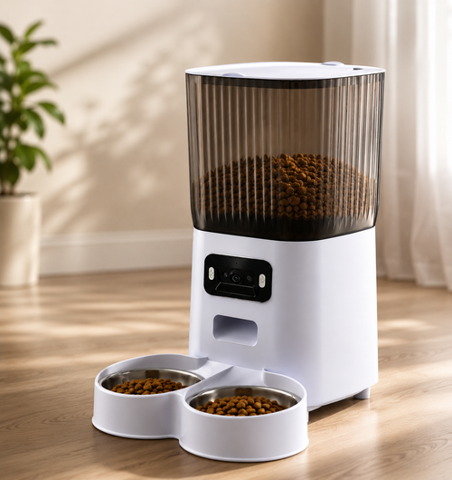 5L Smart Automatic Pet Feeder with Camera & Dual Bowls