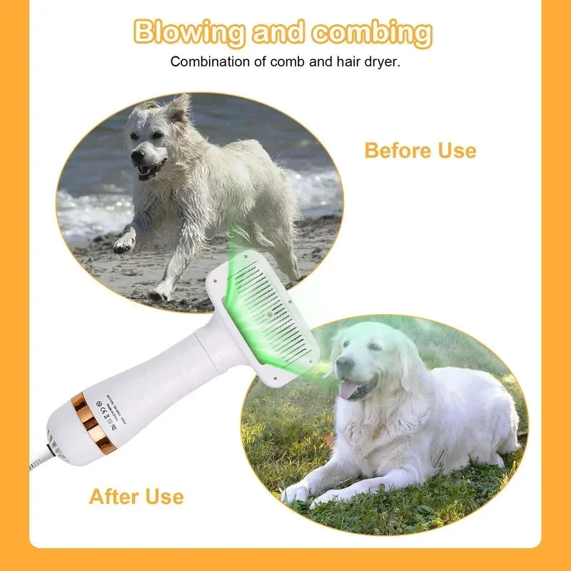 2-In-1 Pet Dryer & Grooming Brush