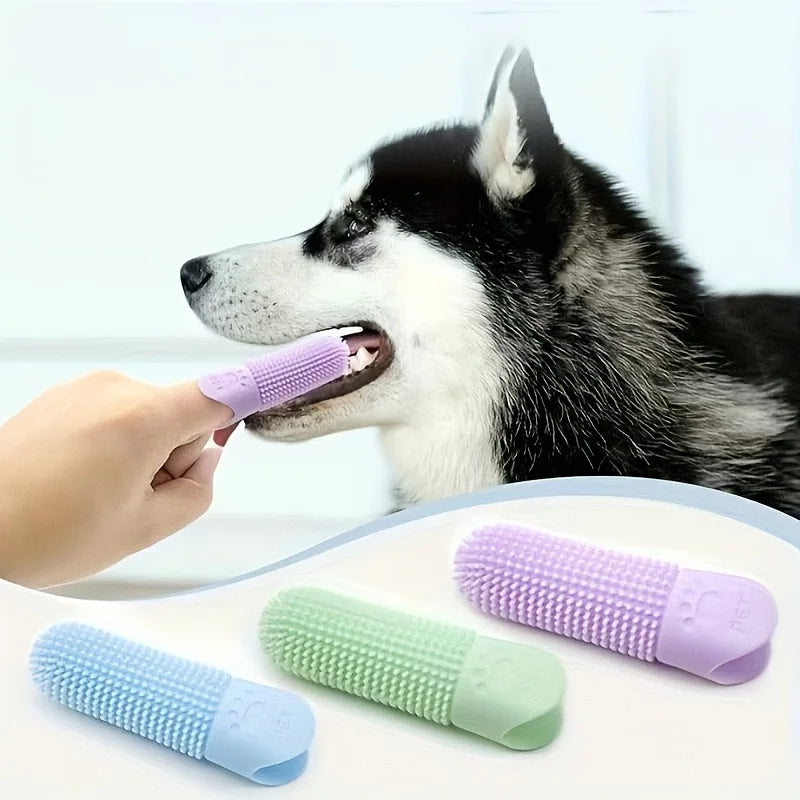Soft Silicone Dog Toothbrush – Escova Dental de Silicone 360° para Pets