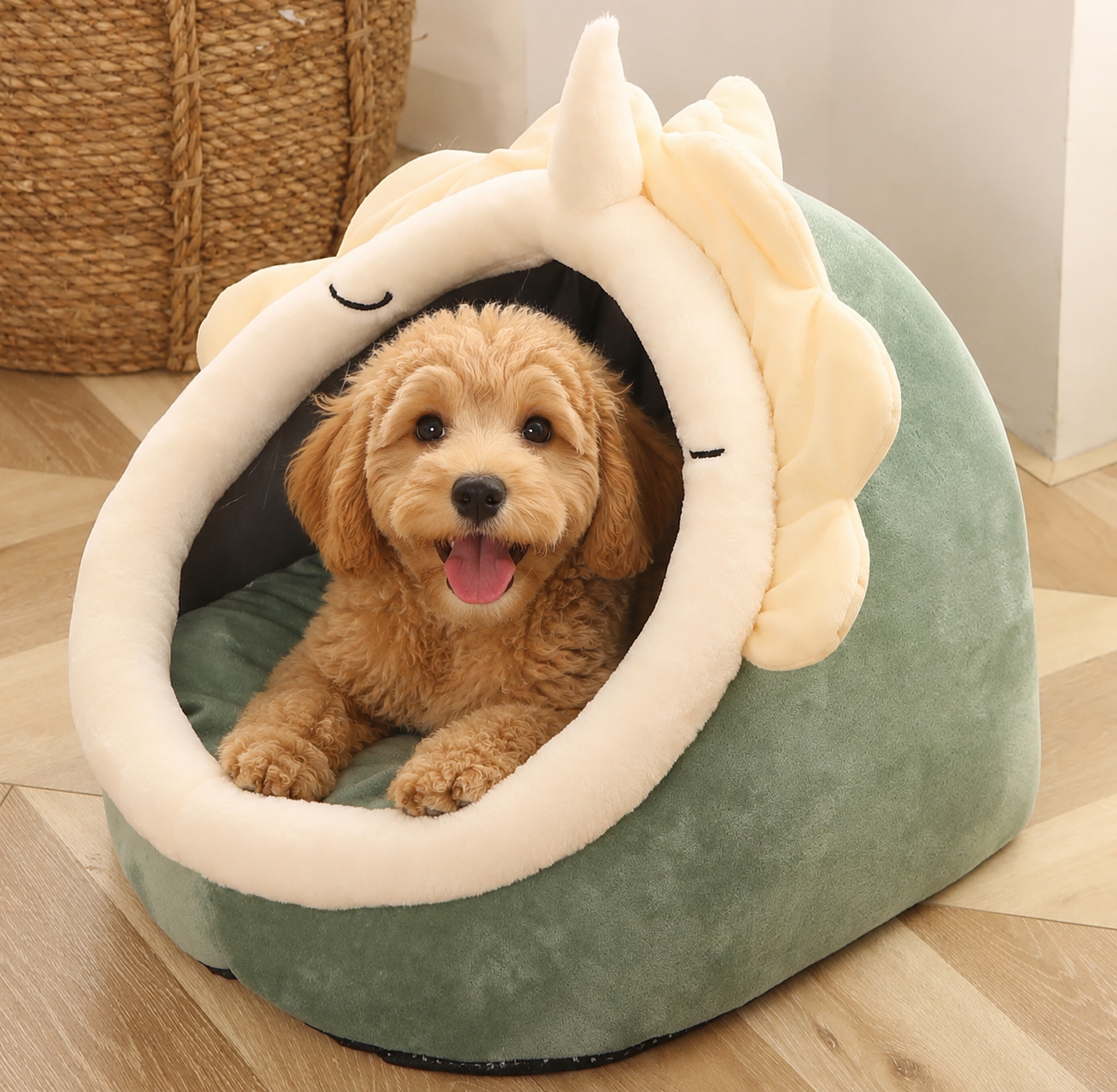 Cozy Pet Cave Bed – Soft & Warm Hideaway for Cats & Small Dogs