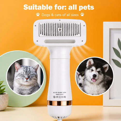 2-In-1 Pet Dryer & Grooming Brush