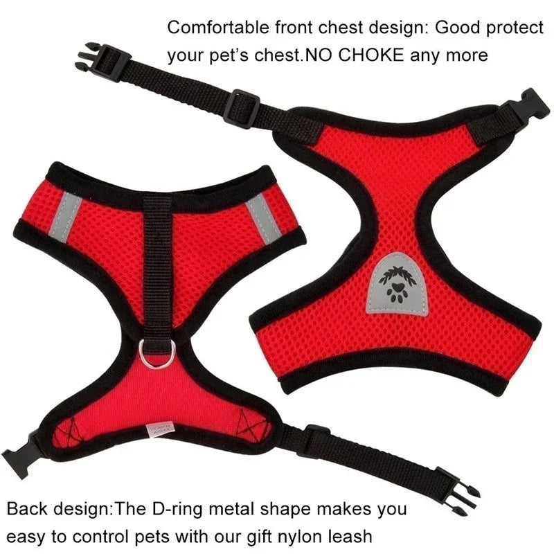 Adjustable Reflective Pet Harness with Leash