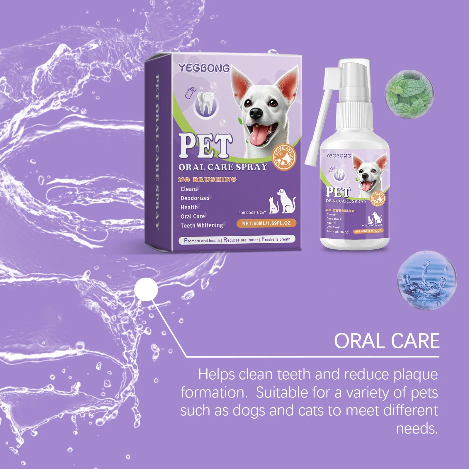 Pet Oral Cleaning Spray – Fresh Breath & Healthy Teeth for Dogs and Cats