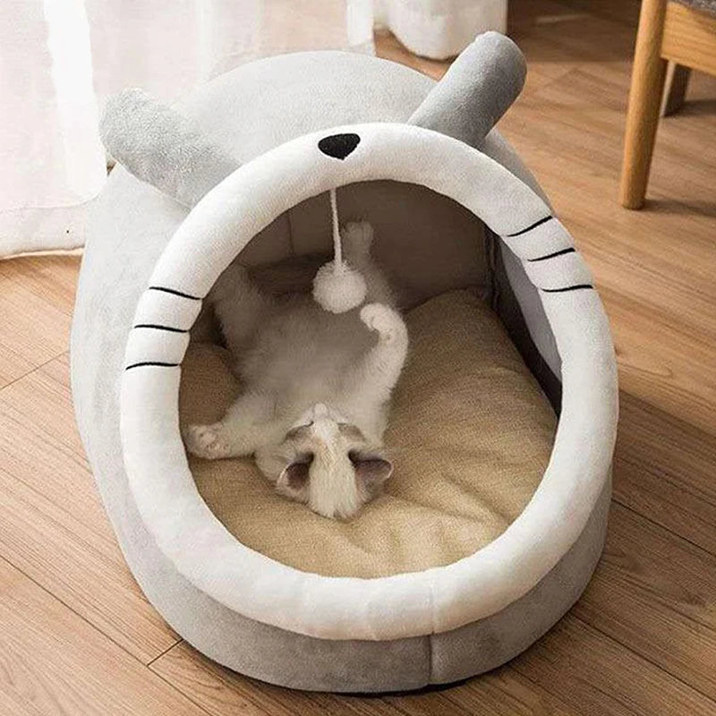 Cozy Pet Cave Bed – Soft & Warm Hideaway for Cats & Small Dogs